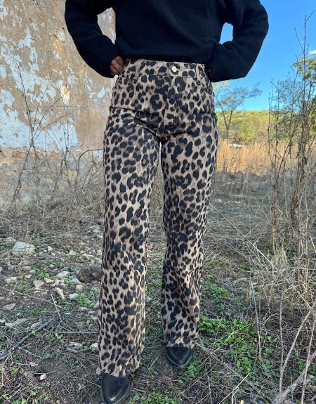 Vaqueros Wide Leg Leopardo