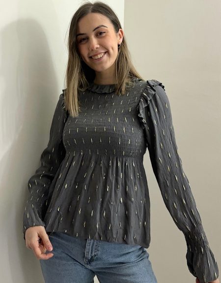Blusa Volante Destellos Gris