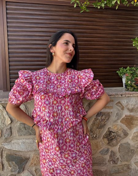 Blusa Estampada Rosa