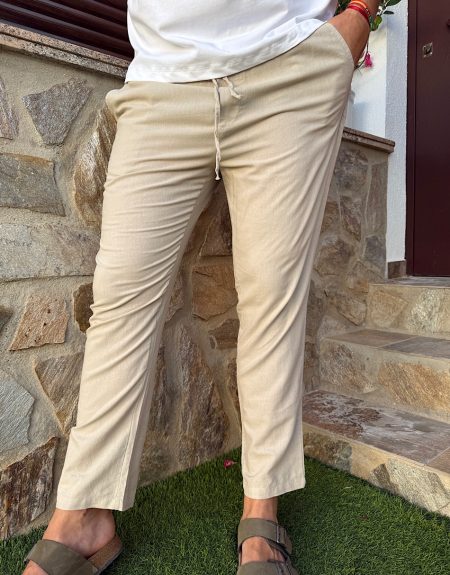 Pantalón Lino Beige