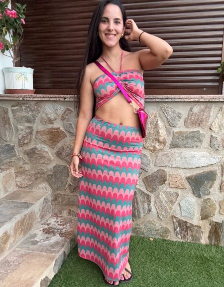 Conjunto Lurex Ondas Rosa