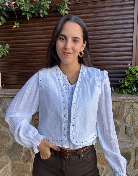 Chaleco Tachuelas Abierto Blanco