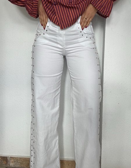 Pantalón Tachuelas Blanco