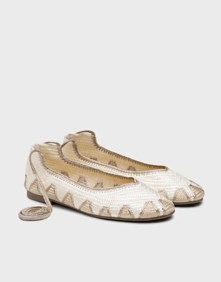 Bailarinas Crochet Beige