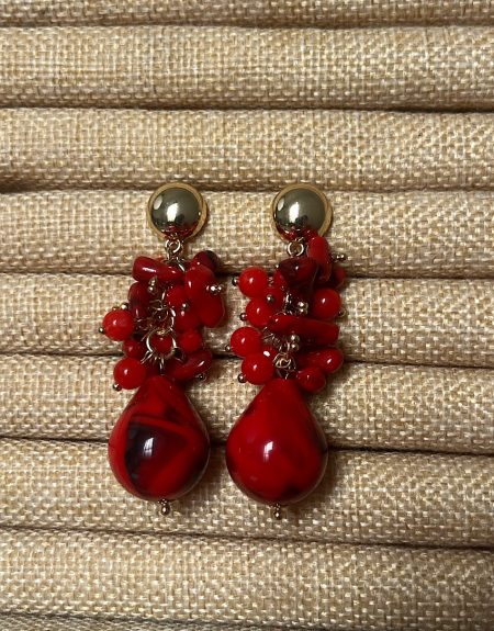 Pendientes corales rojo