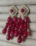 Pendientes racimo rojo/rosa