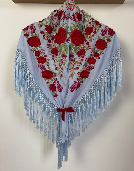 Mantoncillo enrejado azul bebé Cantillana