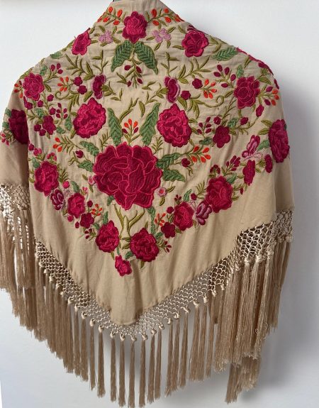 Mantoncillo enrejado beige tostado Cantillana