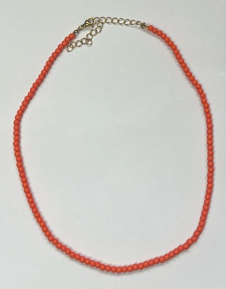 Collar bolitas pequeñas naranjas