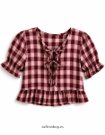 Blusa vichy burdeos
