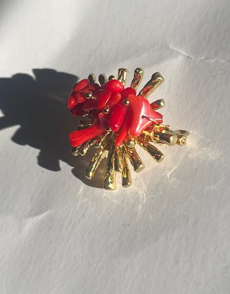 Broche corales rojo