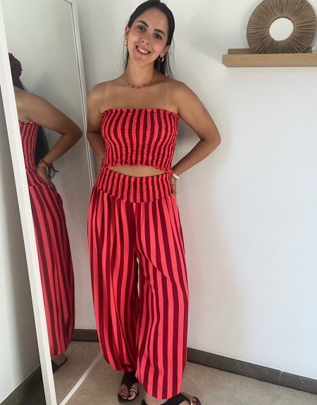 Conjunto banda y pantalón rayas