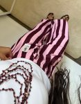 Pantalón rayas rosa y burdeos