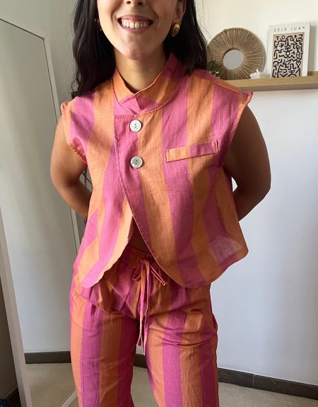 Chaleco conjunto rayas