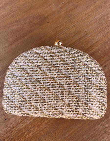 Bolso rígido brillito dorado