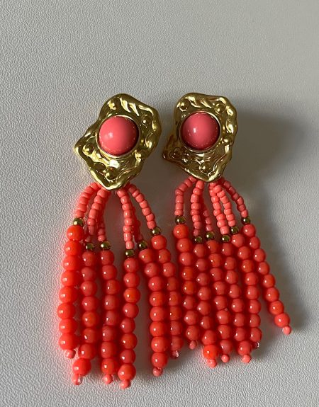 Pendientes coral fuerte