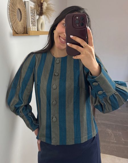 Chaqueta rayas azul y verde