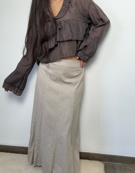 Falda costuras beige