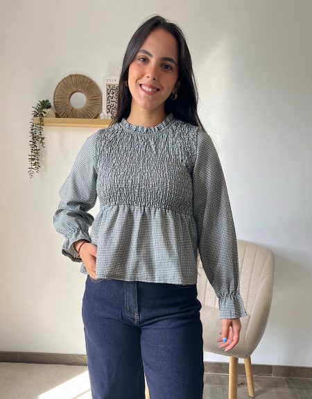 Blusa nido de abeja verde