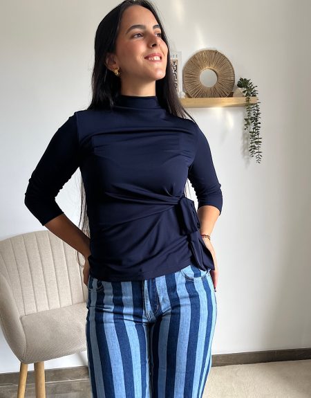 Camiseta lazada azul marino