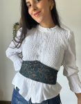 Blusa fruncida blanca
